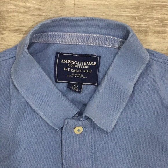 American Eagle Outfitters Men’s Blue Polo Shirt, Large - Picture 2 of 2